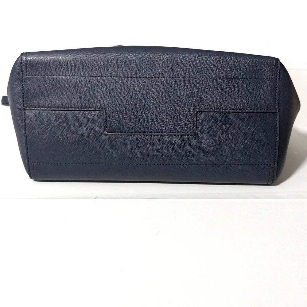Tory Burch Robinson Tote Navy Saffiano Leather Shoulder‎ Bag Medium